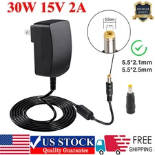 15V 2A Charger AC Power Adapter For Bluetooth Wireless Speaker LED Lights Router