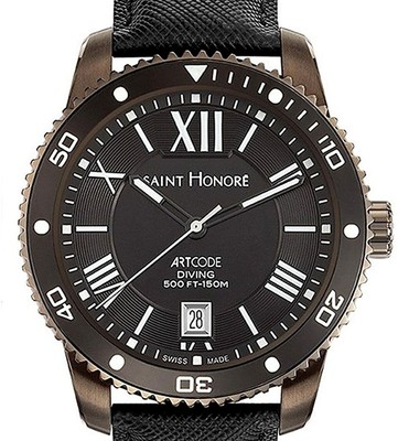 Saint Honore Swiss Made Mens Artcode Diving Watch 8610717NRBN NEW 