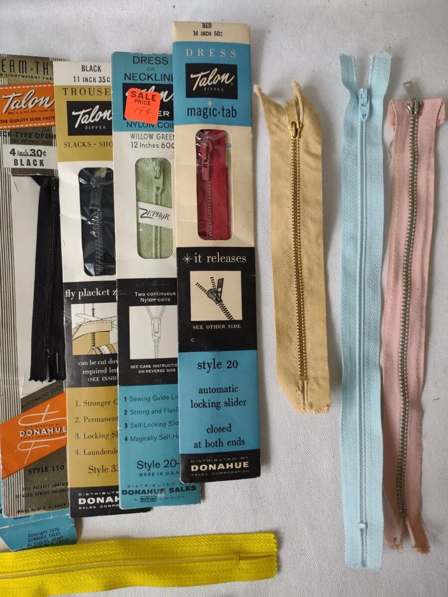 25 VINTAGE 50s 60s 70s TALON ZIPPERS ORIGINAL PKG MOST NEW 25 VINTAGE 50s 60s 70s TALON ZIPPERS ORIGINAL PKG MOST NEW
