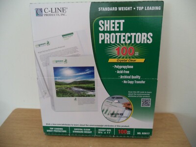 2 C-Line Sheet Protectors Clear Polypropylene 2'' 11 x 8 1/2 100/BX 62617