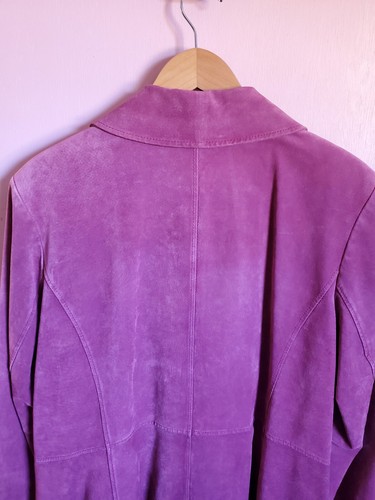 Bernardo Collection Suede Leather Coat - Women XL 1X Purple Jacket Vintage - Picture 5 of 12
