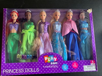 NEW 6pk Princess Dolls Set Of 6 11.5 