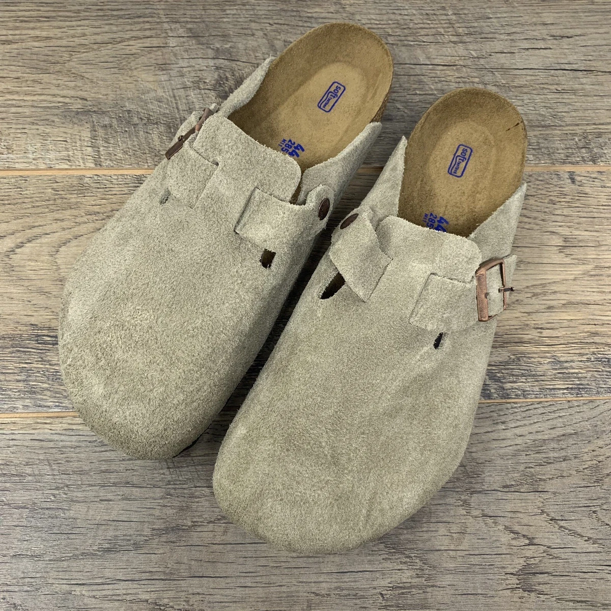 Birkenstock Boston Leather Clog Sandals | Taupe — Men