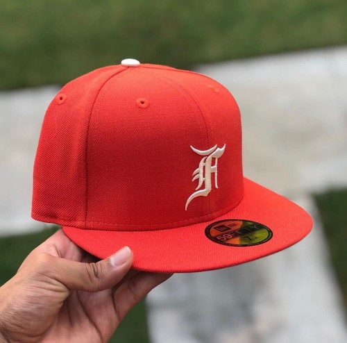 FOG Orange Fitted Hat Size 7 1/4 | eBay