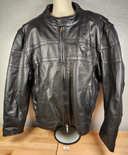 Black Leather Motorcycle Jacket Men's XL Heavy Duty - No Liner