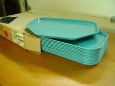 x12   Carlisle Restaurant Trays  Trapezoid  18" x  14"  Glasteel  - Turquoise