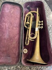 Vintage 1930 Challenger Cornet Made in Germany Valves Work, Slides Don't Move