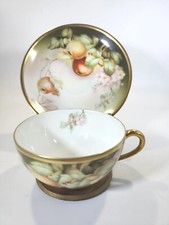 Sevres Bavaria Porcelain Teacup & Saucer with Pink Floral Pattern — listing 4
