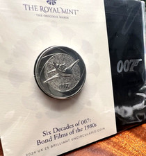 2024 James Bond 007 Six Decades 1980s UK £5 BU Coin - Royal Mint