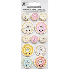 Stickers 3D Little Birdie Happy Donuts Smiles Frosting Sprinkles 2 Sizes