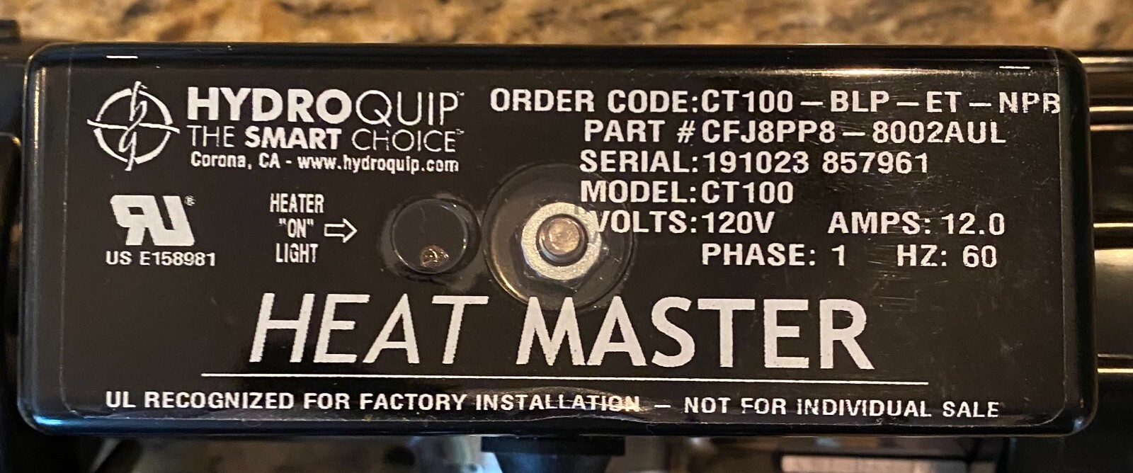 New Jetted Bathtub Heater Hydro-Quip Heat Master 120volts 12.0 amps - Blog  AudioPrime