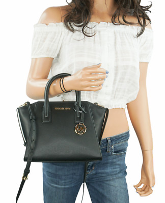 Michael Kors Avril Small TZ Satchel Shoulder Crossbody Leather Bag