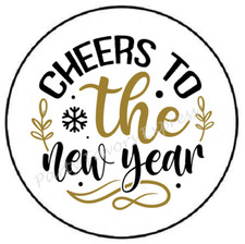 CHEERS TO THE NEW YEAR ENVELOPE SEALS LABELS STICKERS PARTY FAVORS
