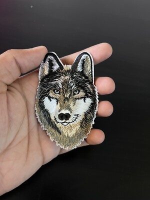Wolf Iron On Patch | Easy To Put On Caps Jackets Hats Bags Shirts Etc