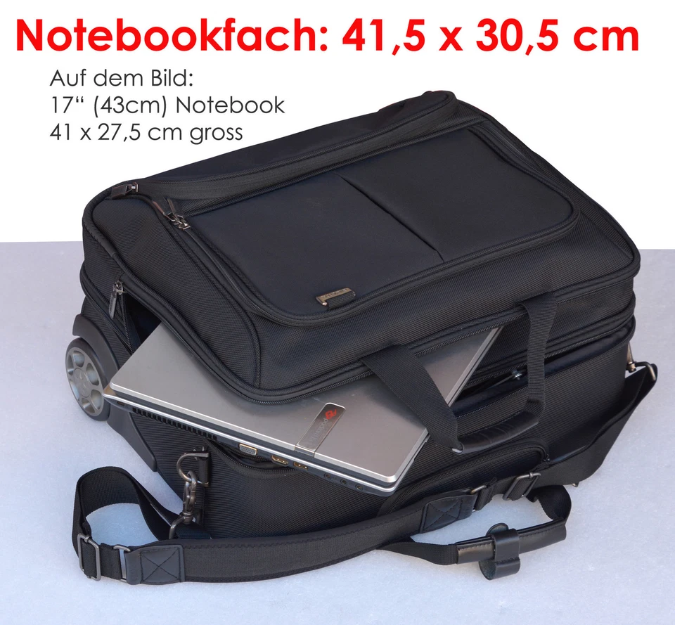 Very High-Quality Notebook Bag Trolley DICOTA for Laptops up to 17" 43cm 41x31cm Foto 2 de 4