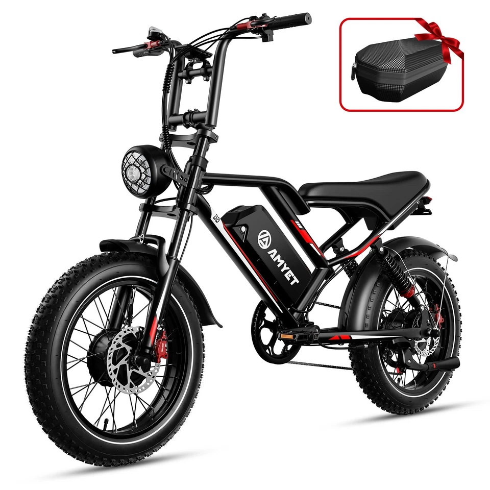AMYET S8 Electric Bike Adult 2000W Dual Motor AWD 48V 25Ah e bike 32MPH Bicycle