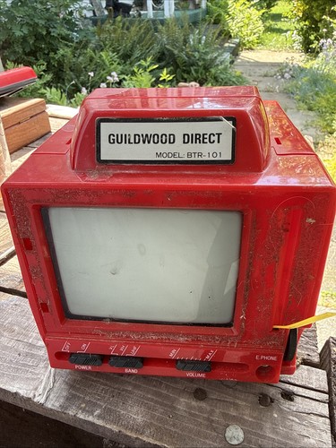Vintage Red 4.5” Guildwood Direct Mini TV BTR-101. Not Tested