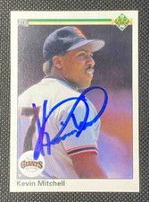 1990 Upper Deck Kevin Mitchell #117b Giants Signed Autographed Auto