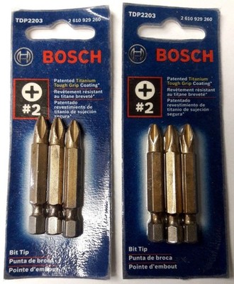 Bosch TDP2203 Titanium #2 2'' Power Screwdriver Bits USA 2-3 Packs