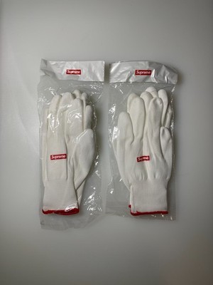 Supreme Rubberized Gloves White FW20 2 Pair OS NIP Factory Sealed