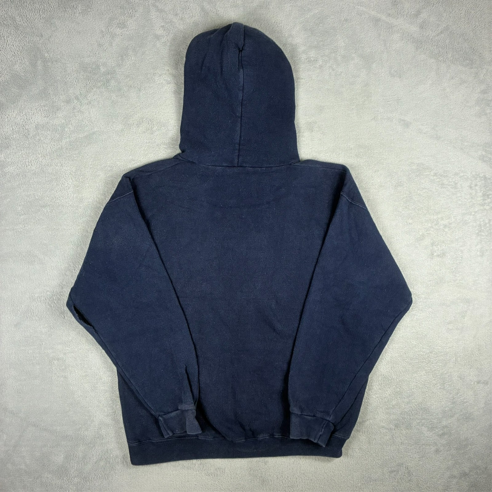 Vintage Nike 1990's Navy Spellout Swoosh Heavyweight Size Medium Hoodie image 8