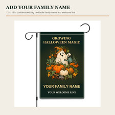 Personalized Halloween Garden Flag Custom Family Name Welcome Yard Decor