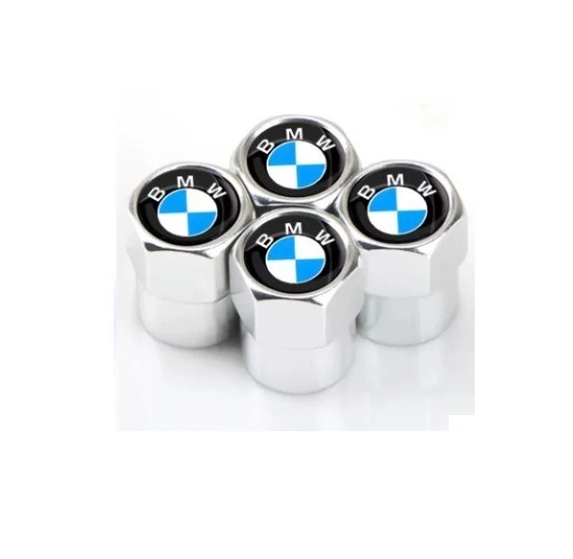 Compatible with BMW 4Pcs Tire Valve Stem Caps Silver Anodized Aluminum Set - Image 3 of 4