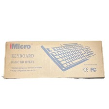 iMicro Basic KB 107 Key KB-US819EB Wired Keyboard - Small Crack Fully Functional
