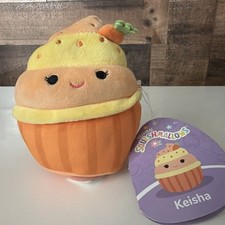 Squishmallows Keisha Mini Cupcake Plush Stuffed Toy Orange Yellow 2023 Washable
