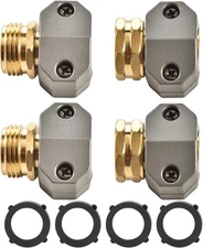 Garden Hose Repair Connector Fitting, Brass Mender Female and Male Hose End Conn