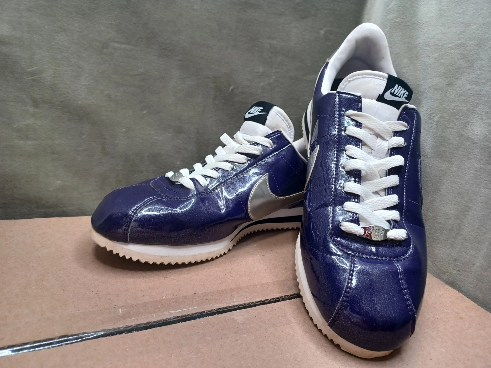 Nike Cortez 72 Basic Premium QS viola bianco argento da uomo taglia 10 5 819721 500