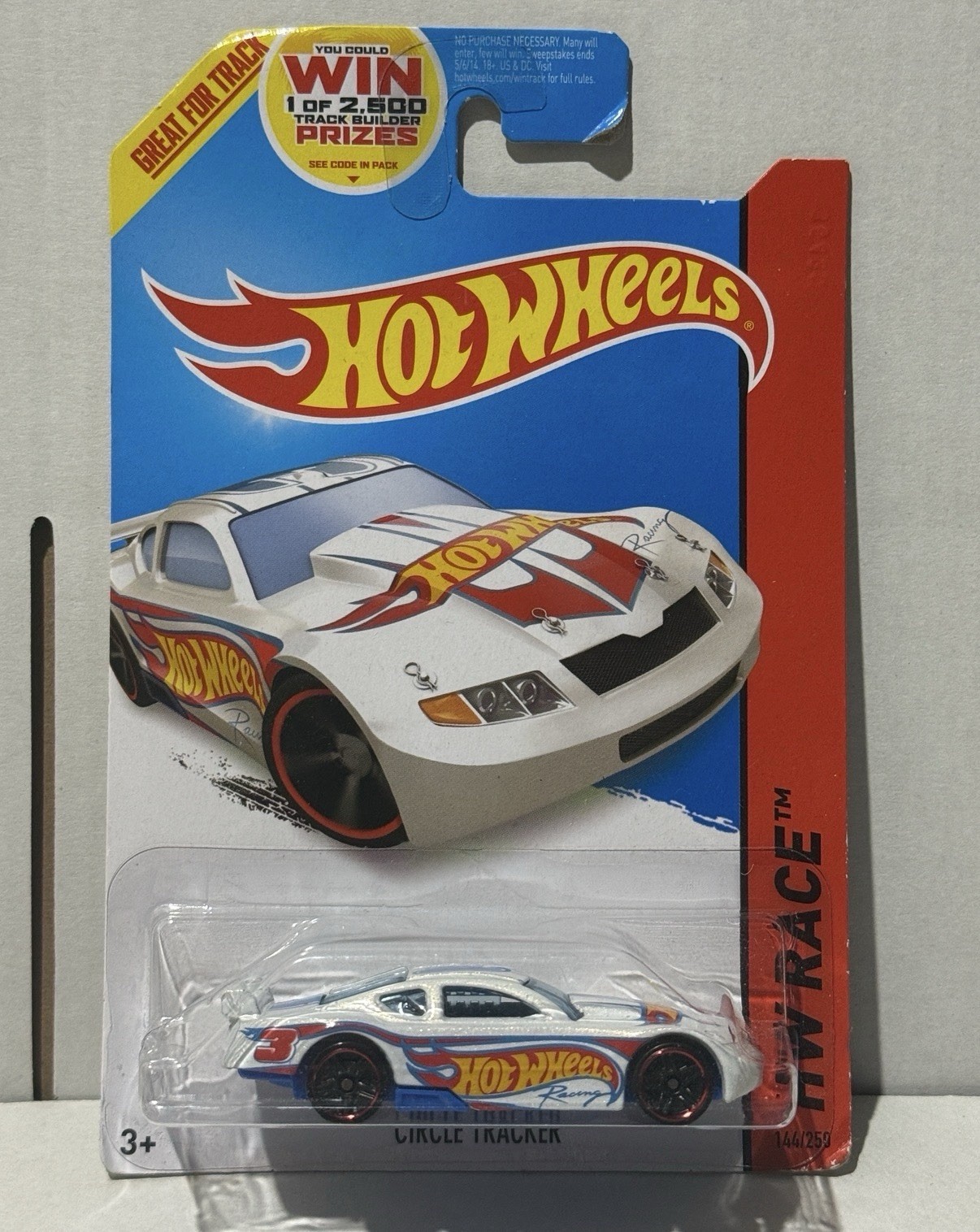Hot Wheels Circle Tracker HW Race 2014 #144/250 White Racing Car MOC