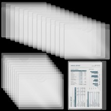 25 PCS Heavy Duty Vinyl Plastic Folders Clear Front Pocket 11.75x9.25 Inch