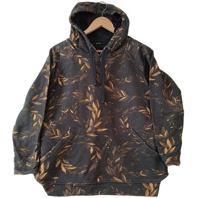 Osklen Hoodie Leaf Print Pullover Gr. Medium Brasilien Streetwear Freizeit Sweatshirt