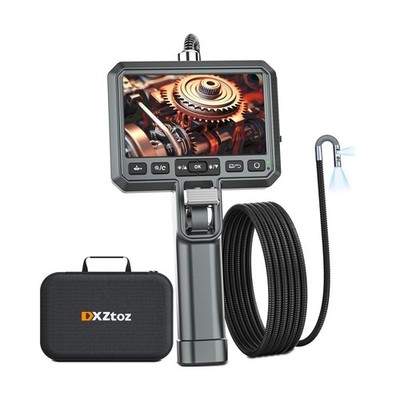 DXZtoz Dual-Lens Articulating Borescope with Light, 6.5mm Thin Articulated In...