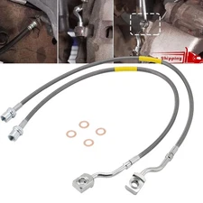 2PCS Front Steel Extended Brake Lines 89370 For GMC Sierra 1500 Yukon XL 1500