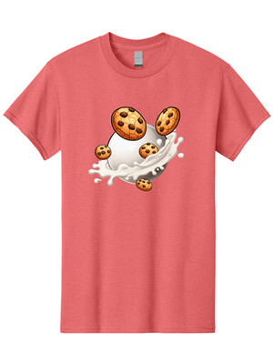 Chocolate-Chip-Cookies-In-Milk Mens Graphic Tee, 100% Cotton, Casual Summer Wear