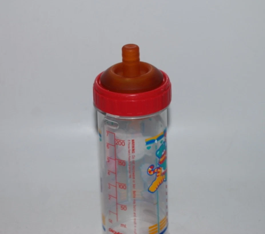 Biberón vintage decorado Playtex para bebé 8 oz - pezón de látex Drop-In - usado Foto 2 de 3