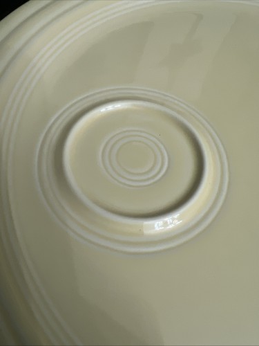 (828). Fiestaware Turquoise Welled Snack Plate. Buttery Yellow - Picture 3 of 6
