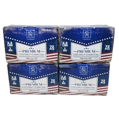4 Boxes M. Rosenfeld Premium Coconut Hookah Charcoal Cubes 288 pcs 8.8 lbs Bulk