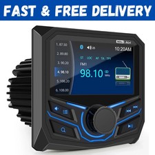 Marine Grade Bluetooth Radio Receiver - Boat Gauge Stereo Multimedia Player - 4.