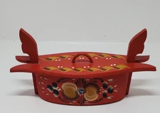 Vintage Norwegian folk art rosemaling tine box Helsinki