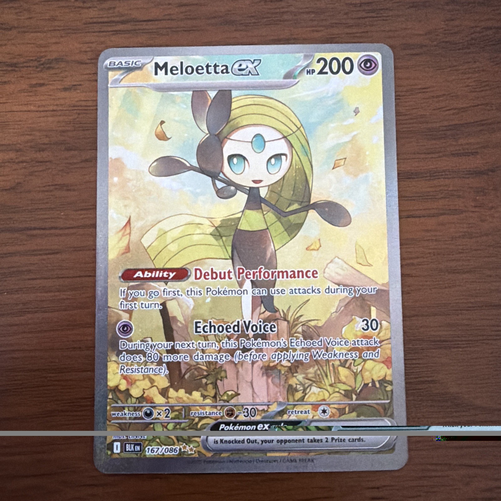 Pokémon TCG Meloetta EX 167/086 Sir Black Bolt Scarlett & Violet