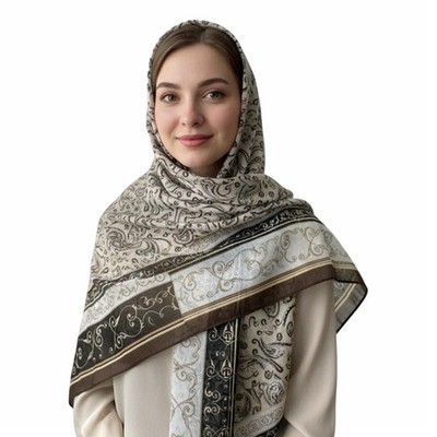 Women's Cotton Voile Rectangle Hijab Scarf Soft Lightweight Head Wrap