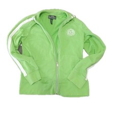 L-RL Lauren Active Ralph Lauren Women's Green Track Jacket Full Zip Crest Large