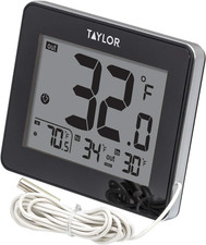 Wired Digital Indoor Outdoor Thermometer with LED Display, Wired Probe Sensor fo