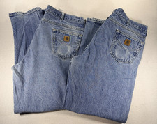 Mens Carhartt Denim Jeans Lot of 2 40x33 Loose Fit B113 DST