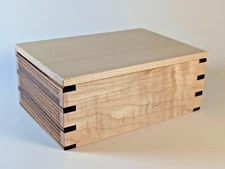 Handmade Keepsake Trinket Box – Figured Maple & Zebrawood – Made in the USA
