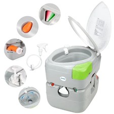 Kohree 5.8 Gal Portable Camping Toilet with Diagonal Elongated Bowl Seat for RV