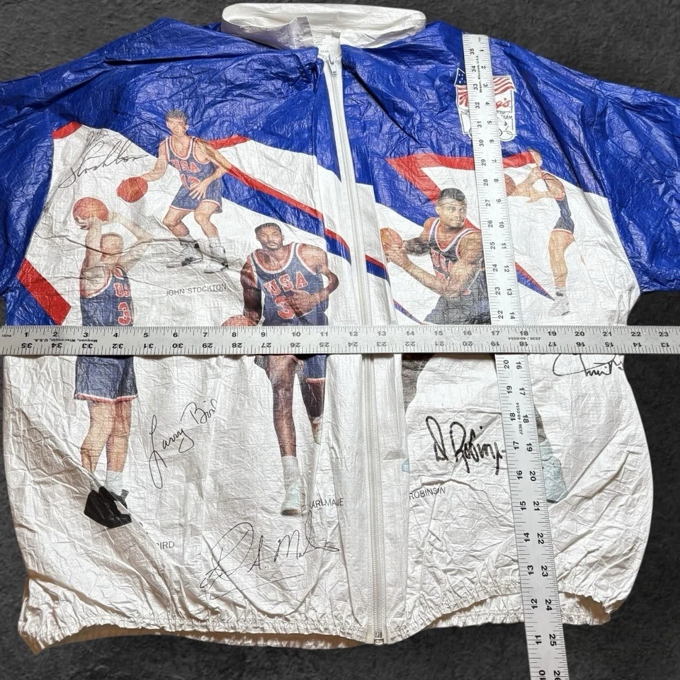 Chaqueta cortavientos vintage Kellogg's Olympics para hombre grande EE. UU. Dream Team Tyvek Foto 2 de 4